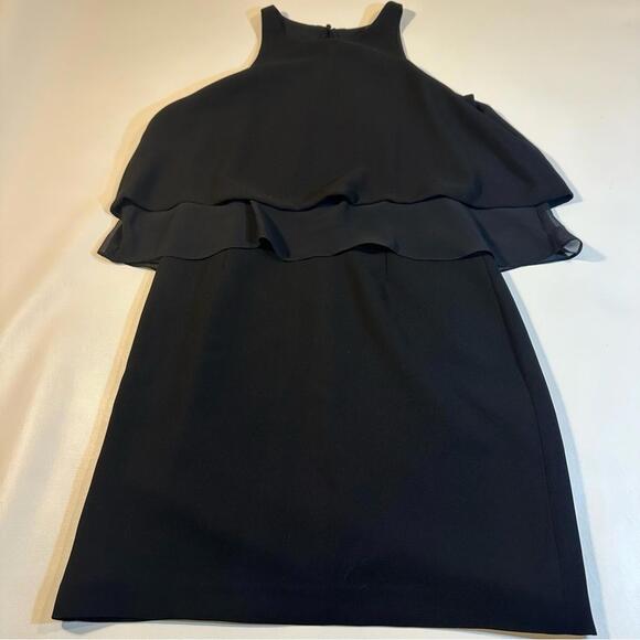 Club Monaco Size 4 Black Open Back Layered  Sheath Dress - Picture 1 of 10